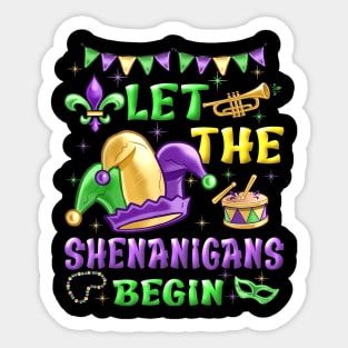 Let The Shenanigans Begin Mardi Gras Sticker